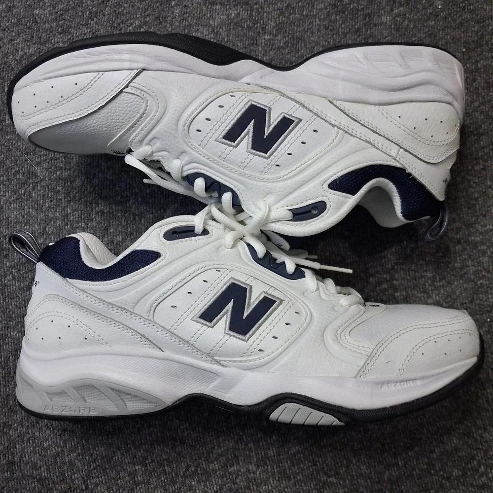 New Balance 623 Training Shoes Mens 9 White Navy Leather Dad Sneakers MX623WN